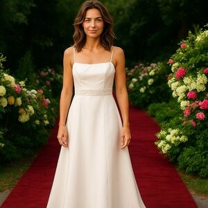 Da Vinci white wedding dress w/sheer overlay Nwt